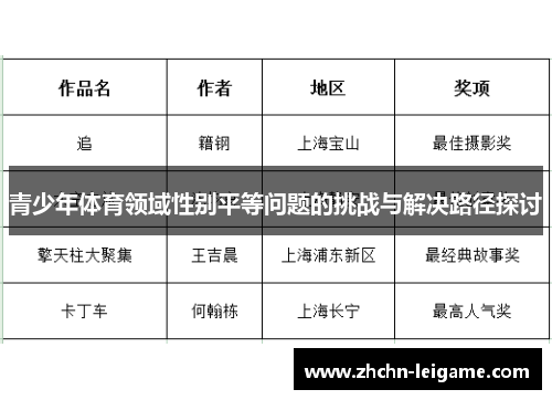 青少年体育领域性别平等问题的挑战与解决路径探讨